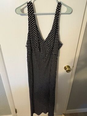 Reformation Black & White Polka Dot Maxi Dress Beauden ES 2x
